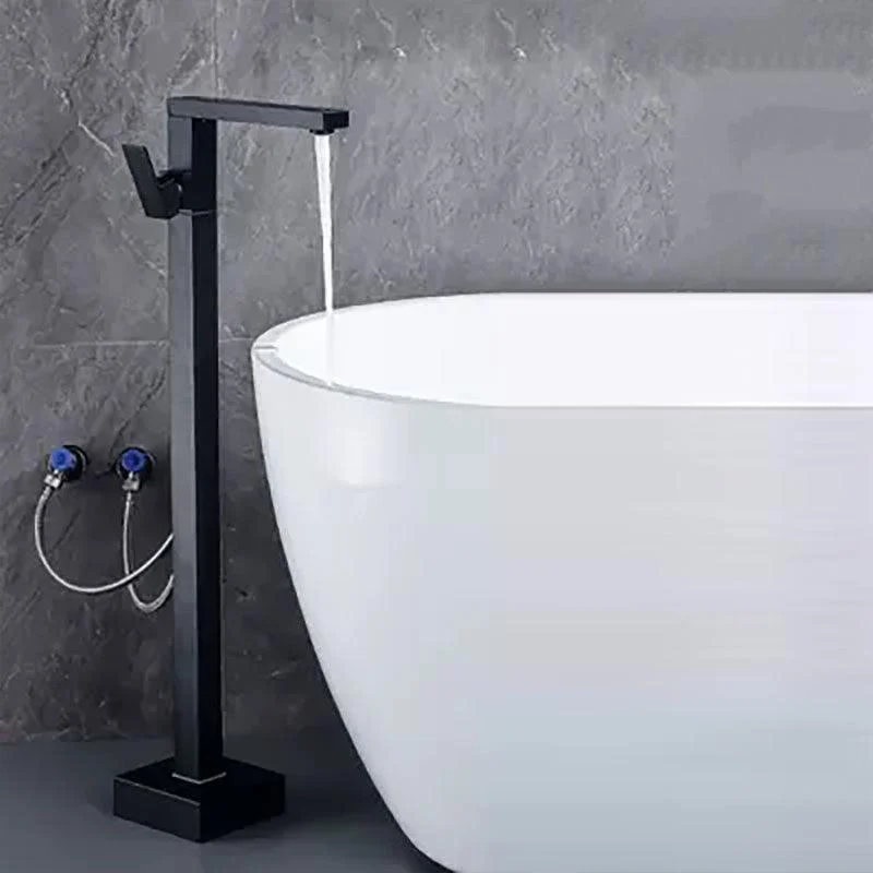 Brass Freestanding Tub Filler with Water Inlet Pipe Floor Mounted Bathroom Tap -Bathlova