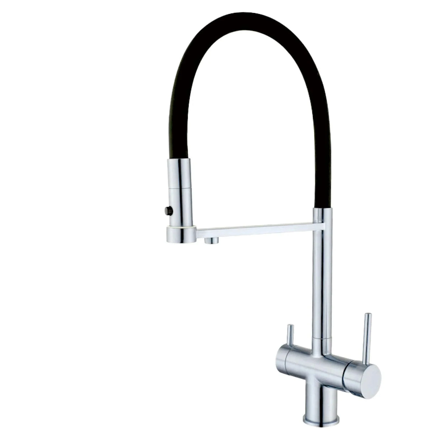 Brass Kitchen Tap Double Handle Integrated Sink Two Function Tap -Bathlova