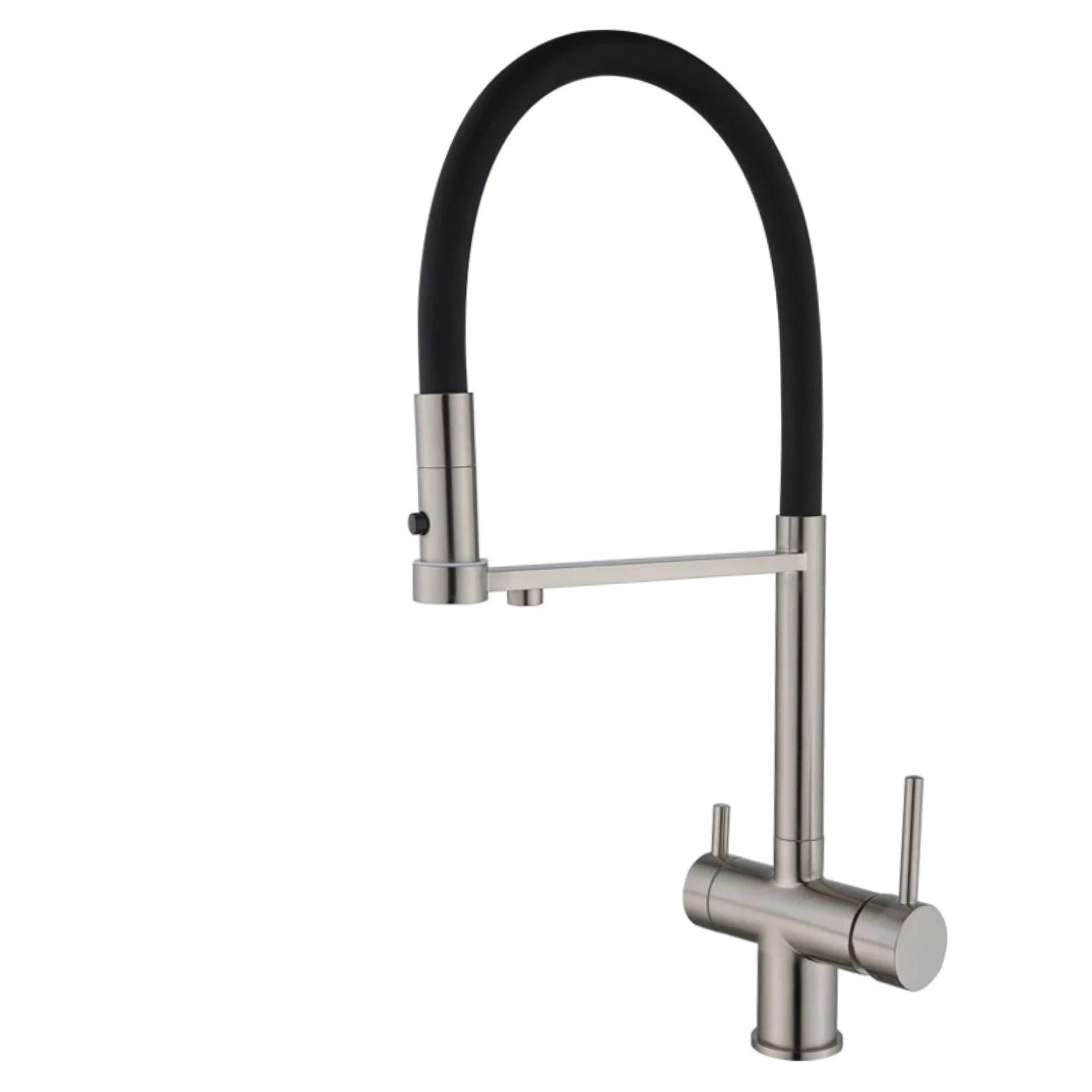 Brass Kitchen Tap Double Handle Integrated Sink Two Function Tap -Bathlova