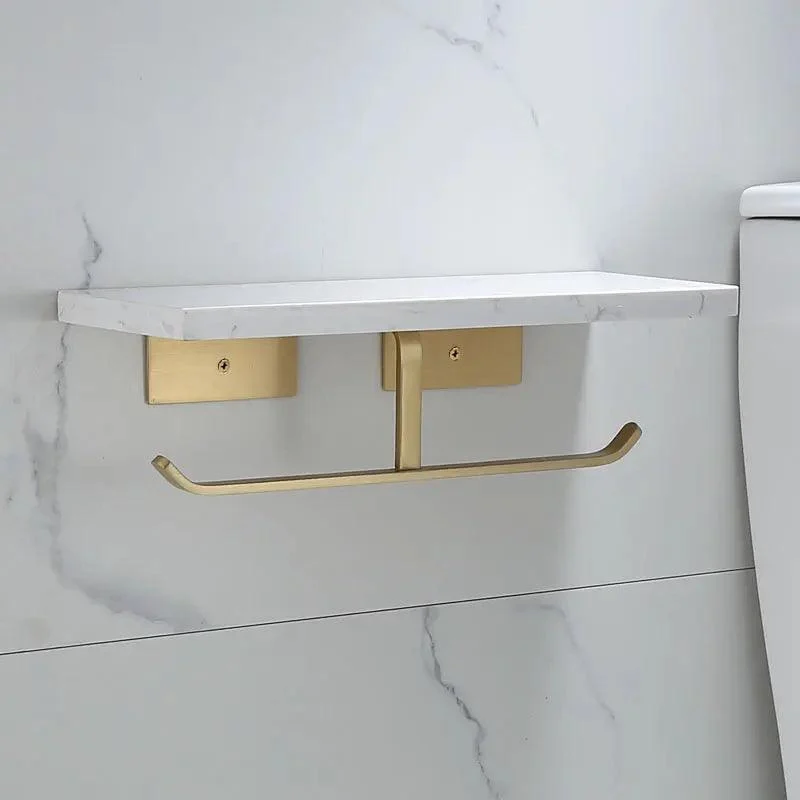 Brass Marble Toilet Paper Holder Nordic Brushed Gold Roll Paper Holder -Bathlova