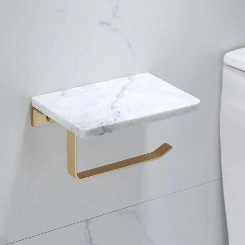 Brass Marble Toilet Paper Holder Nordic Brushed Gold Roll Paper Holder -Bathlova