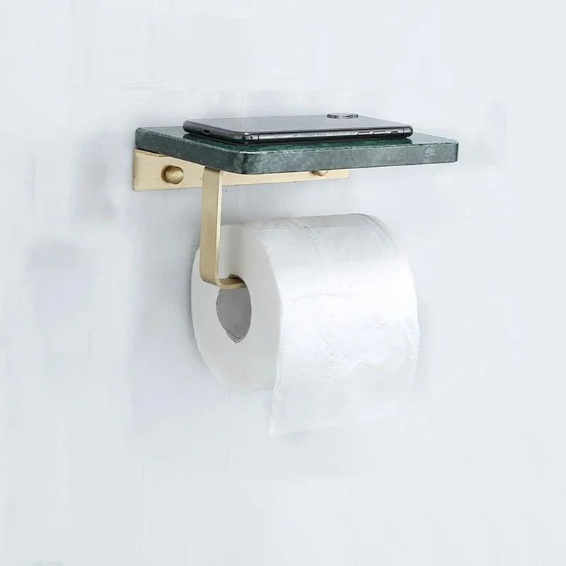 Brass Marble Toilet Paper Holder Nordic Brushed Gold Roll Paper Holder -Bathlova