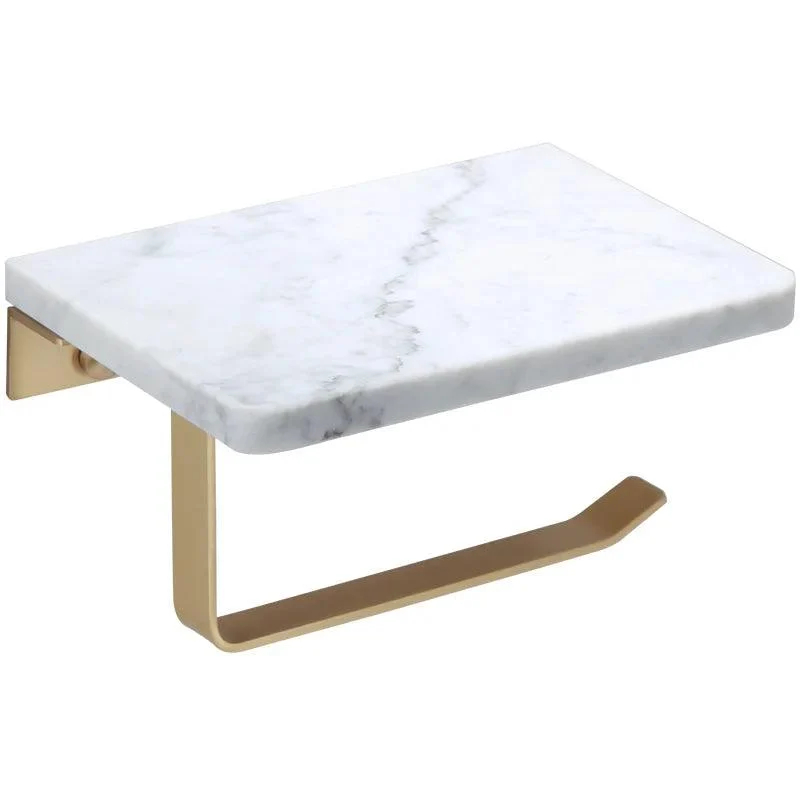 Brass Marble Toilet Paper Holder Nordic Brushed Gold Roll Paper Holder -Bathlova