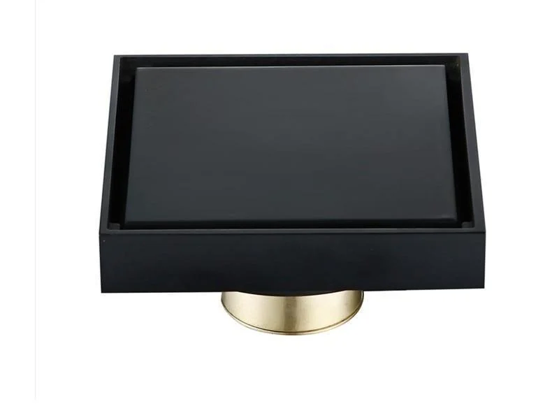 Brass Matte Black Finish Bath Shower Floor Drain -Bathlova