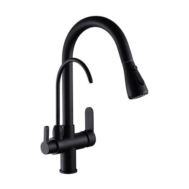 Brass Multifunction Three Ways Kitchen Pull Out Tap Sink Mixer Tap For Kitchen -Bathlova