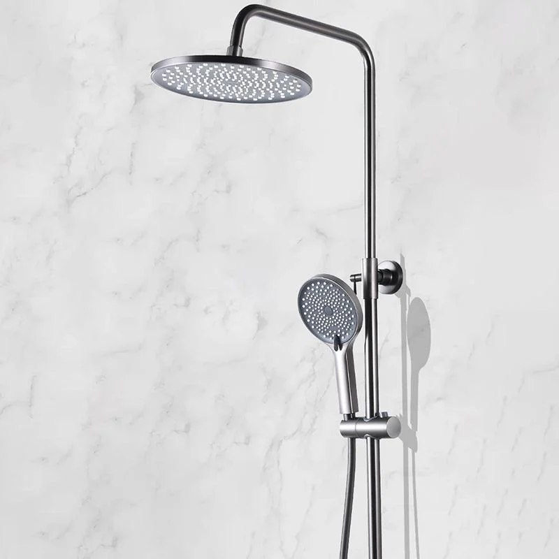 Brass Round Shower System Thermostatic Slide Bar Included Shower Set -Bathlova