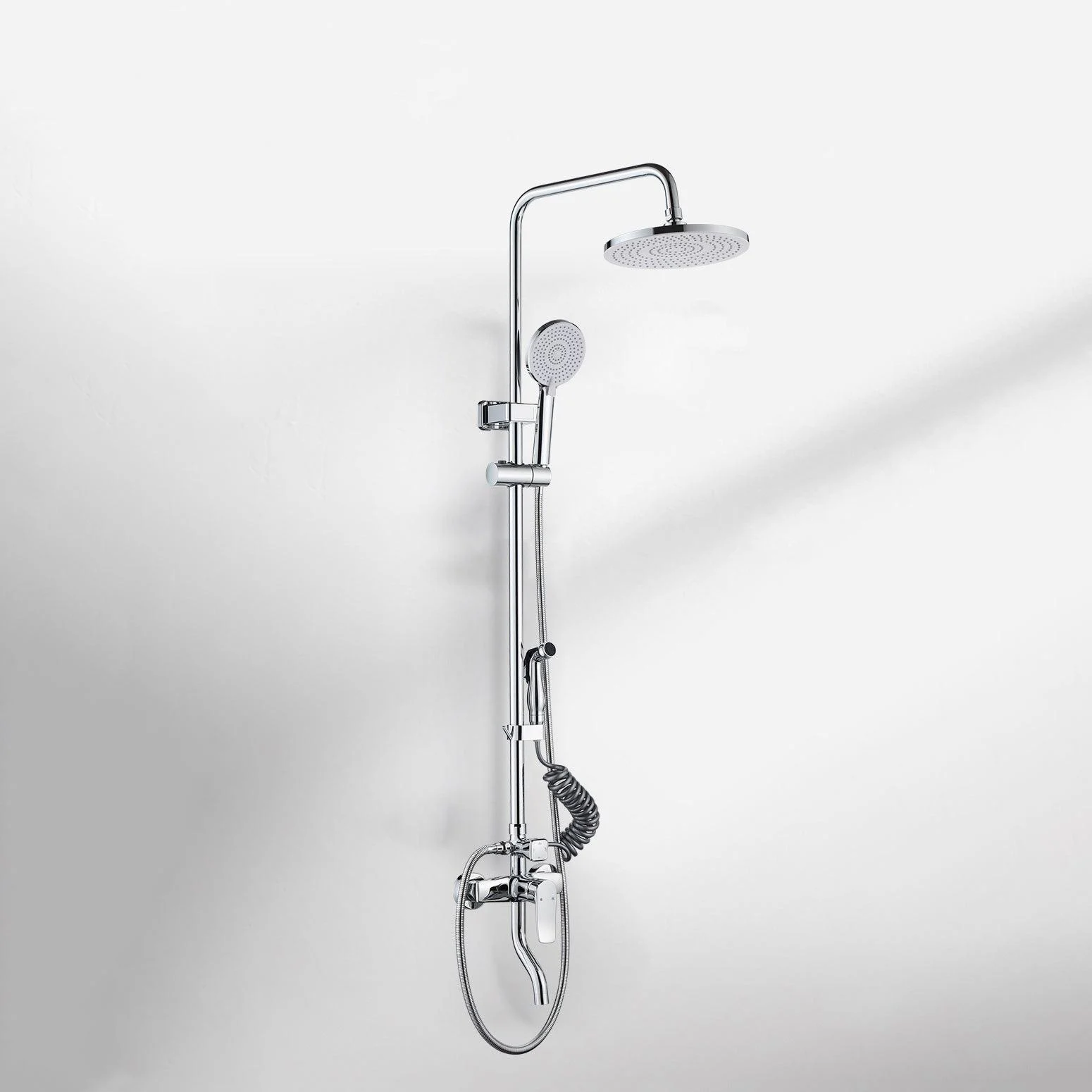 Brass Shower System Temperature Control Wall Mounted Shower Combo with Valve -Bathlova