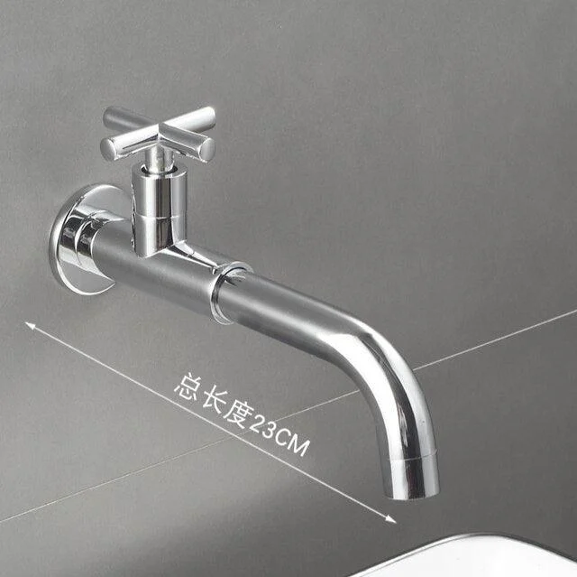 Brass Single Cold In To Wall Tap Black Basin Balcony Tap -Bathlova