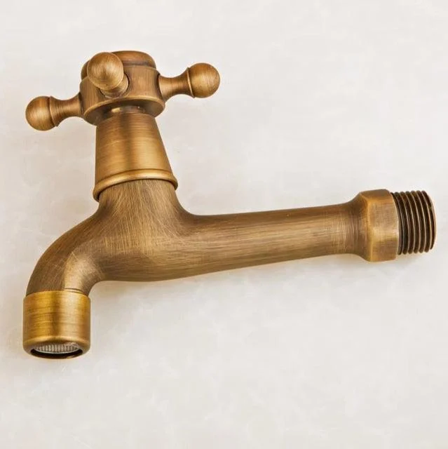 Brass Single Cold In To Wall Tap Black Basin Balcony Tap -Bathlova