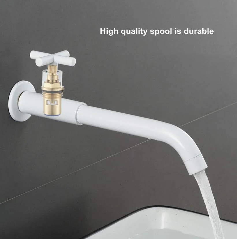 Brass Single Cold In To Wall Tap Black Basin Balcony Tap -Bathlova