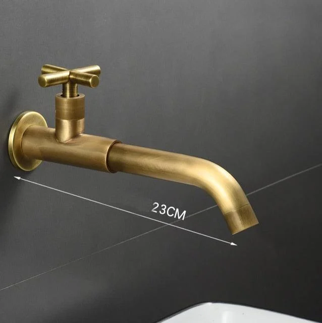 Brass Single Cold In To Wall Tap Black Basin Balcony Tap -Bathlova