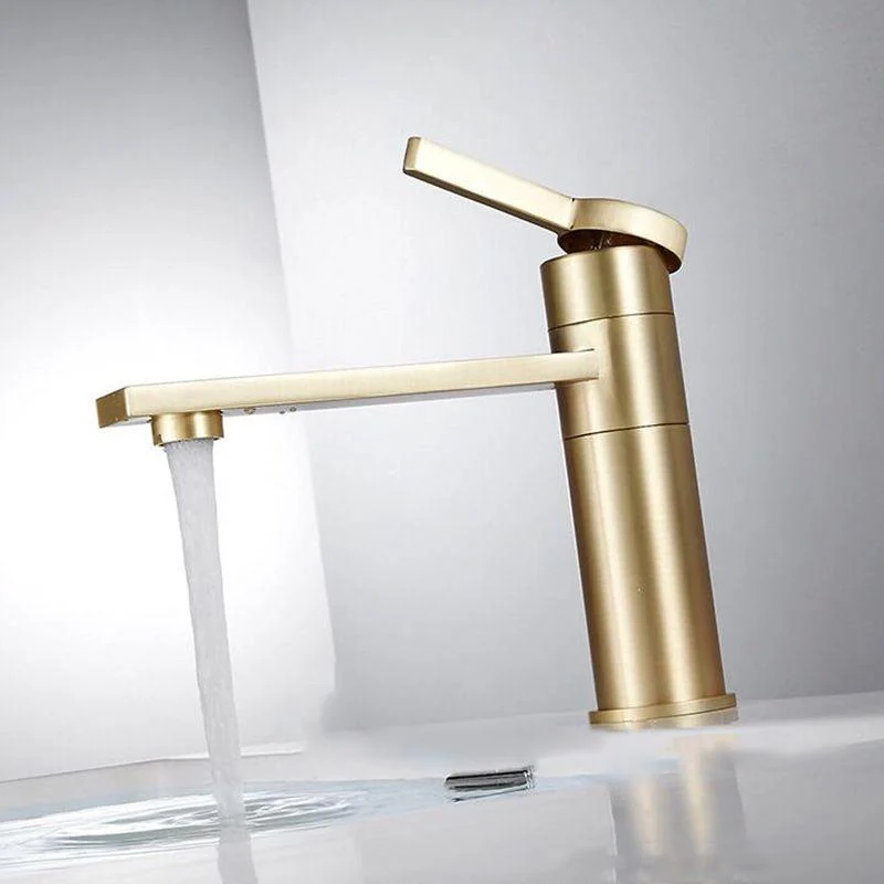 Brass Single Hole Sink Tap Low Arc Square Bathroom Sink Tap -Bathlova