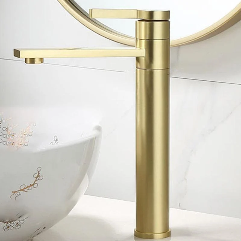 Brass Single Hole Sink Tap Low Arc Square Bathroom Sink Tap -Bathlova