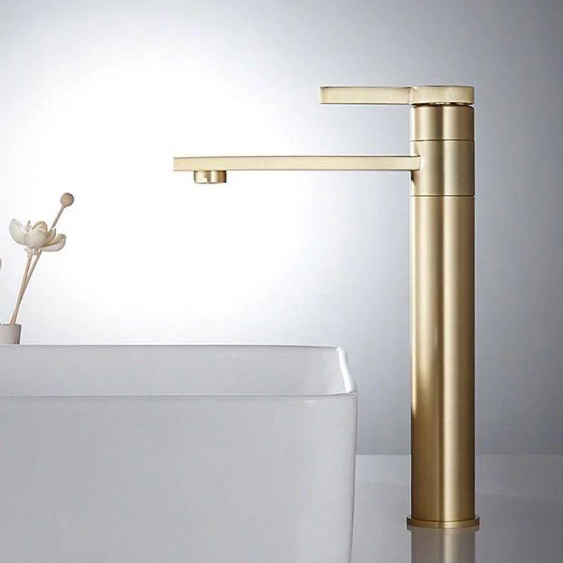 Brass Single Hole Sink Tap Low Arc Square Bathroom Sink Tap -Bathlova