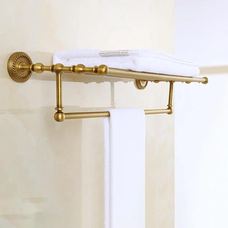 Brass Traditional Bathroom Accessory Set Vintage Bronze Bath Shelf/Towel Bar/Robe Hook -Bathlova