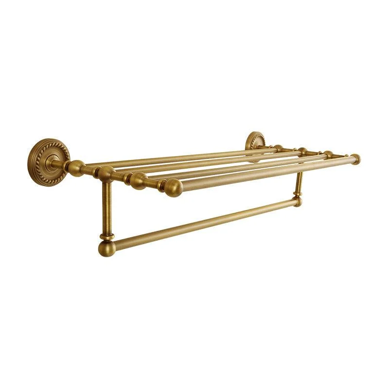 Brass Traditional Bathroom Accessory Set Vintage Bronze Bath Shelf/Towel Bar/Robe Hook -Bathlova