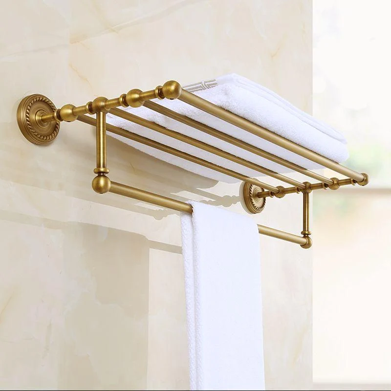 Brass Traditional Bathroom Accessory Set Vintage Bronze Bath Shelf/Towel Bar/Robe Hook -Bathlova