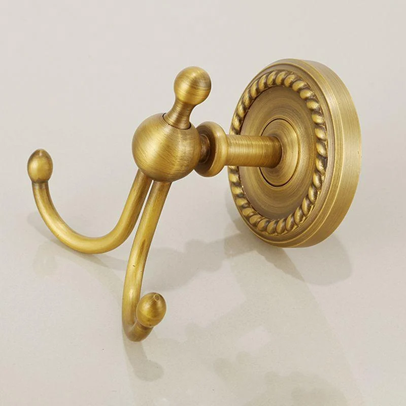 Brass Traditional Bathroom Accessory Set Vintage Bronze Bath Shelf/Towel Bar/Robe Hook -Bathlova