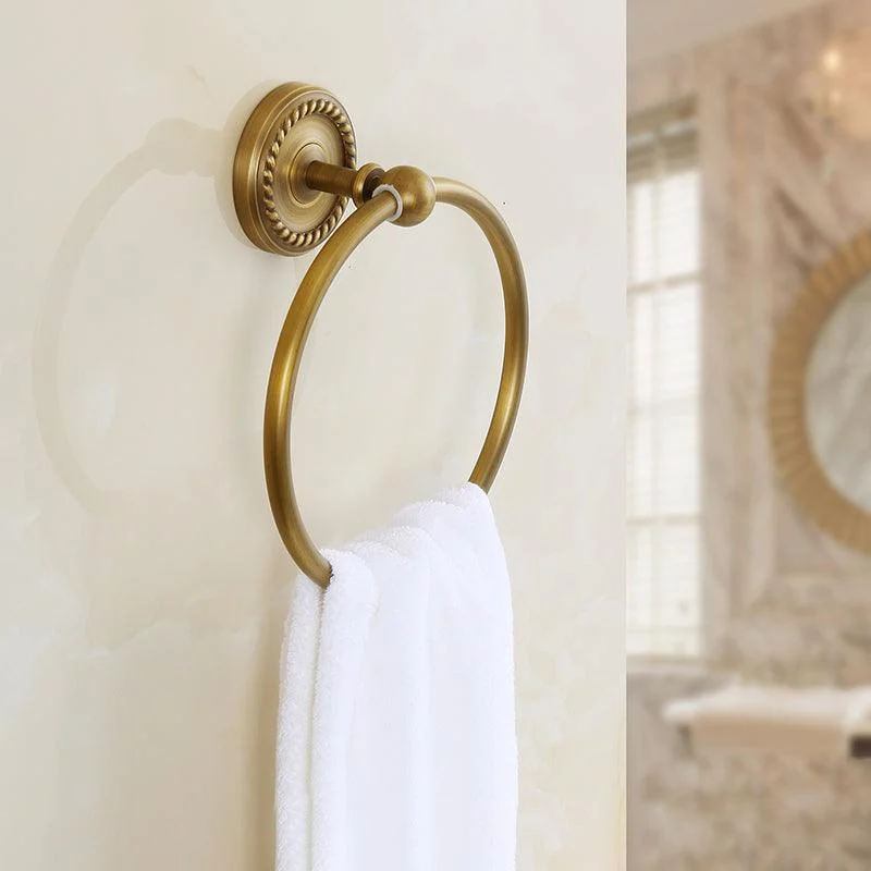 Brass Traditional Bathroom Accessory Set Vintage Bronze Bath Shelf/Towel Bar/Robe Hook -Bathlova