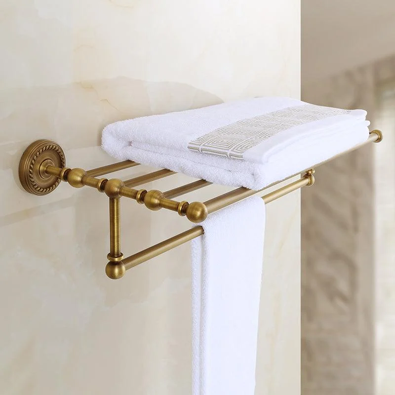 Brass Traditional Bathroom Accessory Set Vintage Bronze Bath Shelf/Towel Bar/Robe Hook -Bathlova