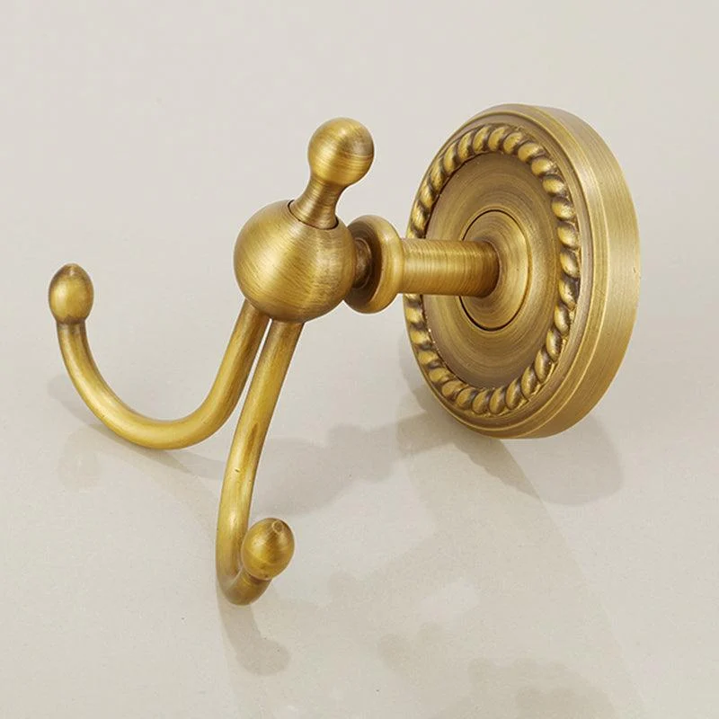 Brass Traditional Bathroom Accessory Set Vintage Bronze Bath Shelf/Towel Bar/Robe Hook -Bathlova