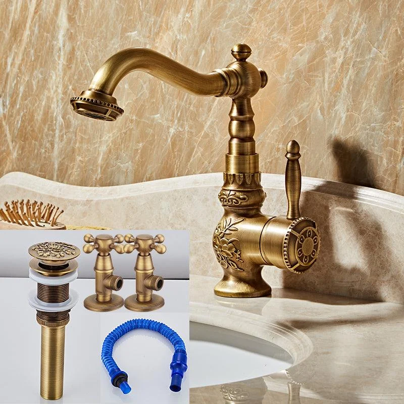 Brass Traditional Wide Spread Bathroom Tap Lever Lavatory Tap -Bathlova