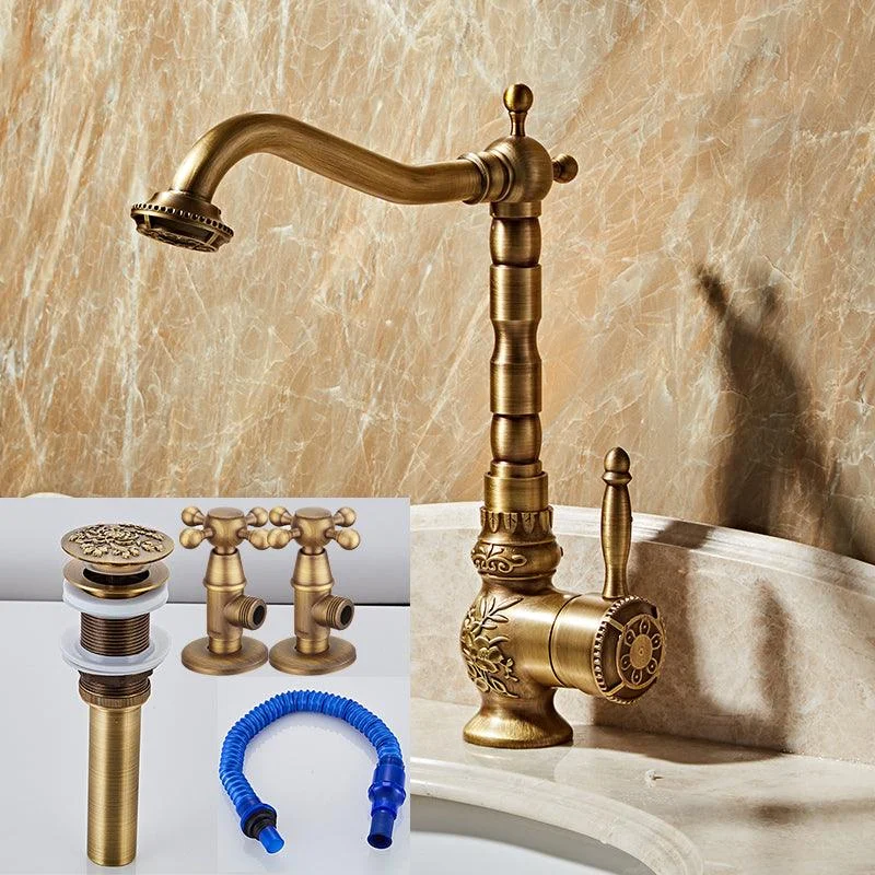 Brass Traditional Wide Spread Bathroom Tap Lever Lavatory Tap -Bathlova