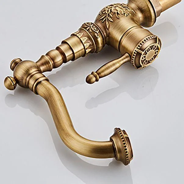 Brass Traditional Wide Spread Bathroom Tap Lever Lavatory Tap -Bathlova