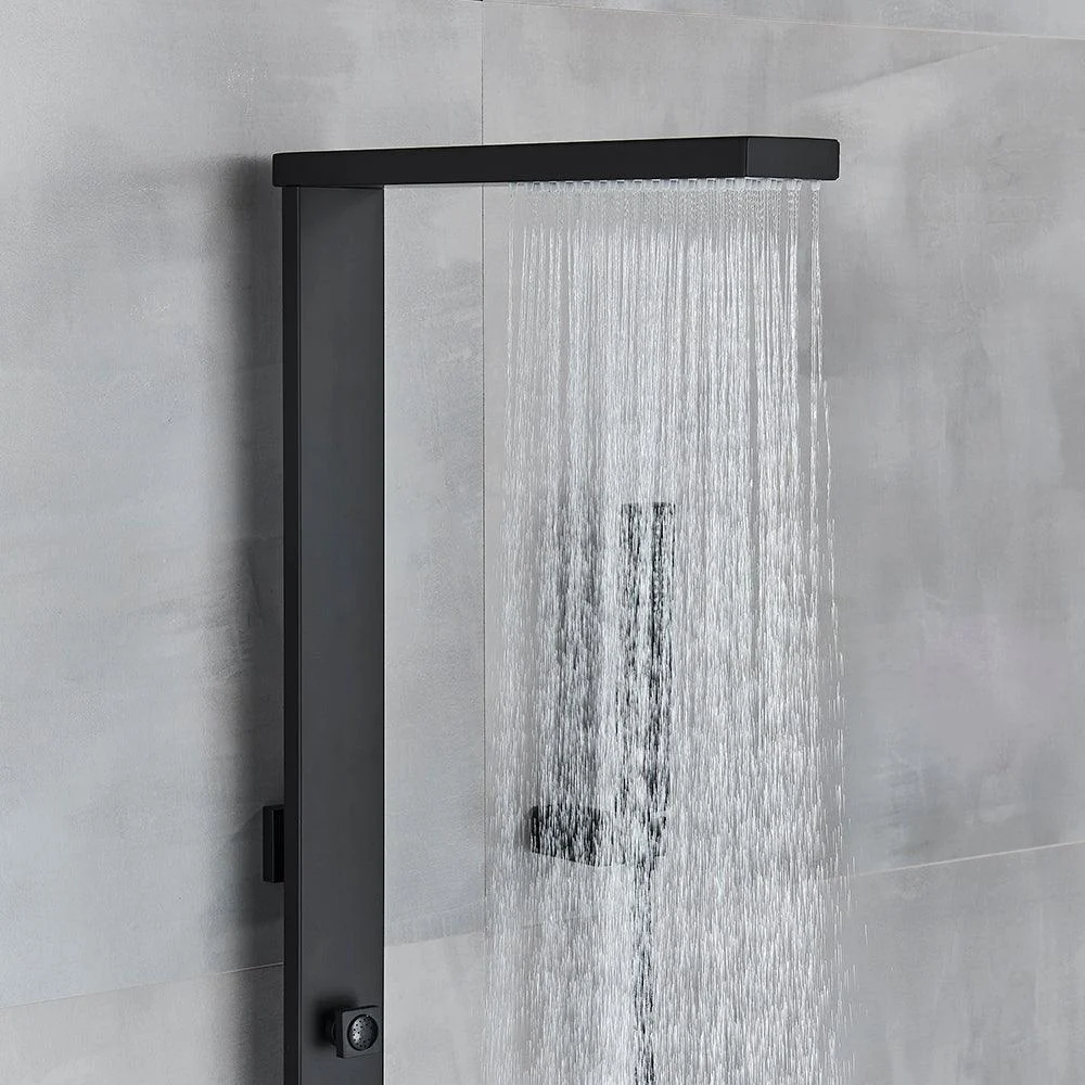 Brass Wall Mounted Shower Column SPA Massage Jets Black Bathroom Shower -Bathlova