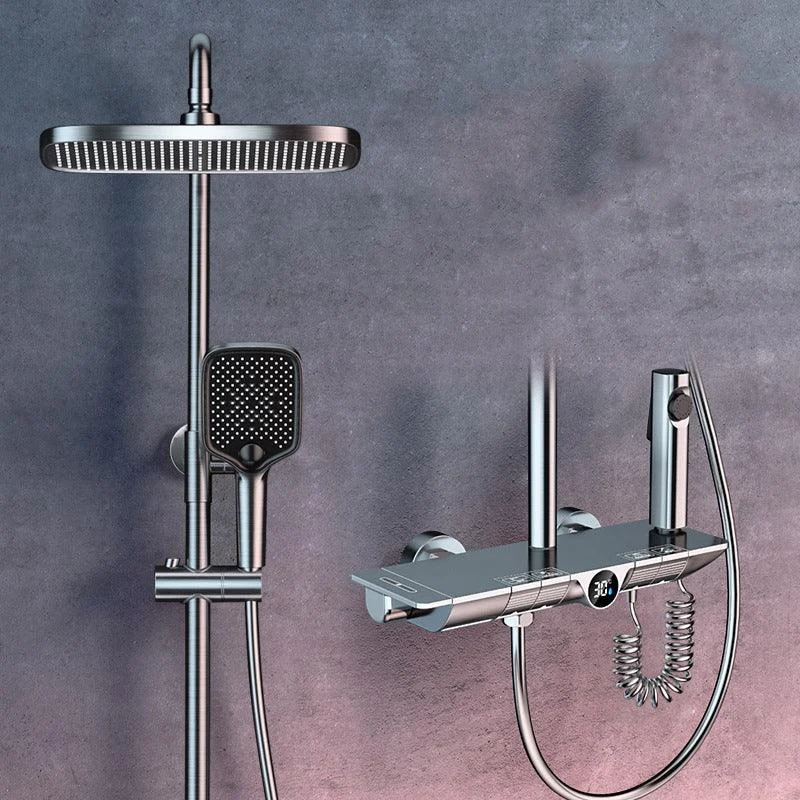 Brass Wall Mounted Shower Combo Adjustable Spray Pattern Shower System -Bathlova