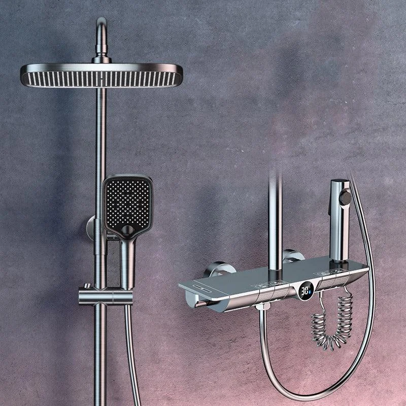 Brass Wall Mounted Shower Combo Adjustable Spray Pattern Shower System -Bathlova