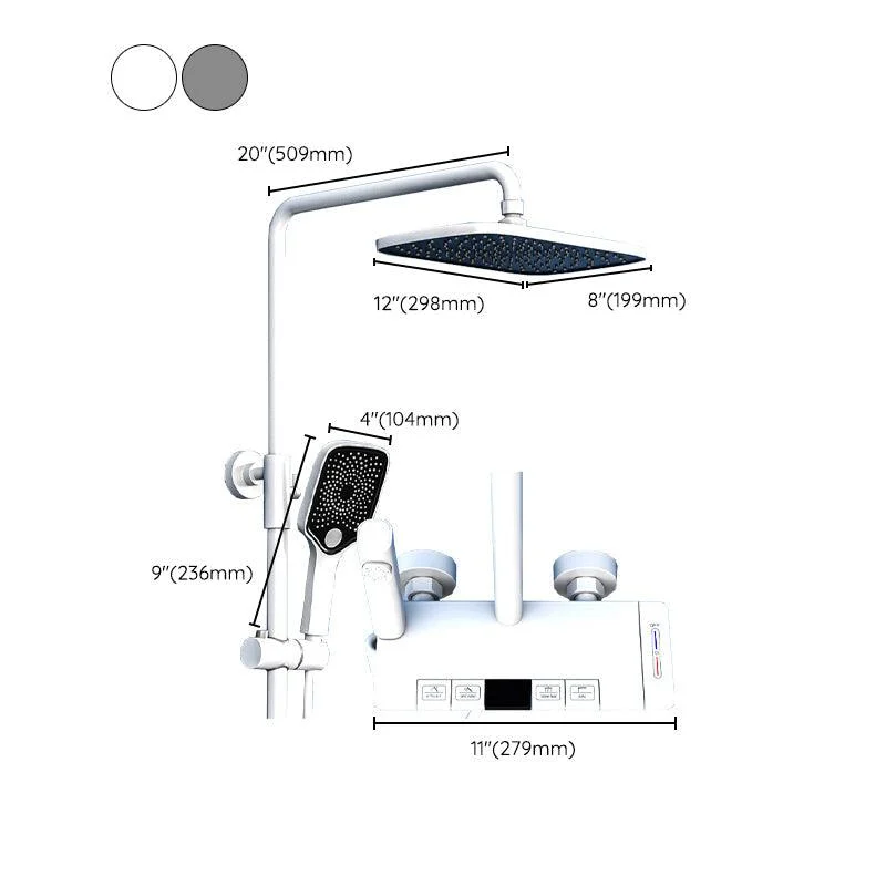 Brass Wall Mounted Shower Combo Rain Shower Set with Slide Bar Included -Bathlova