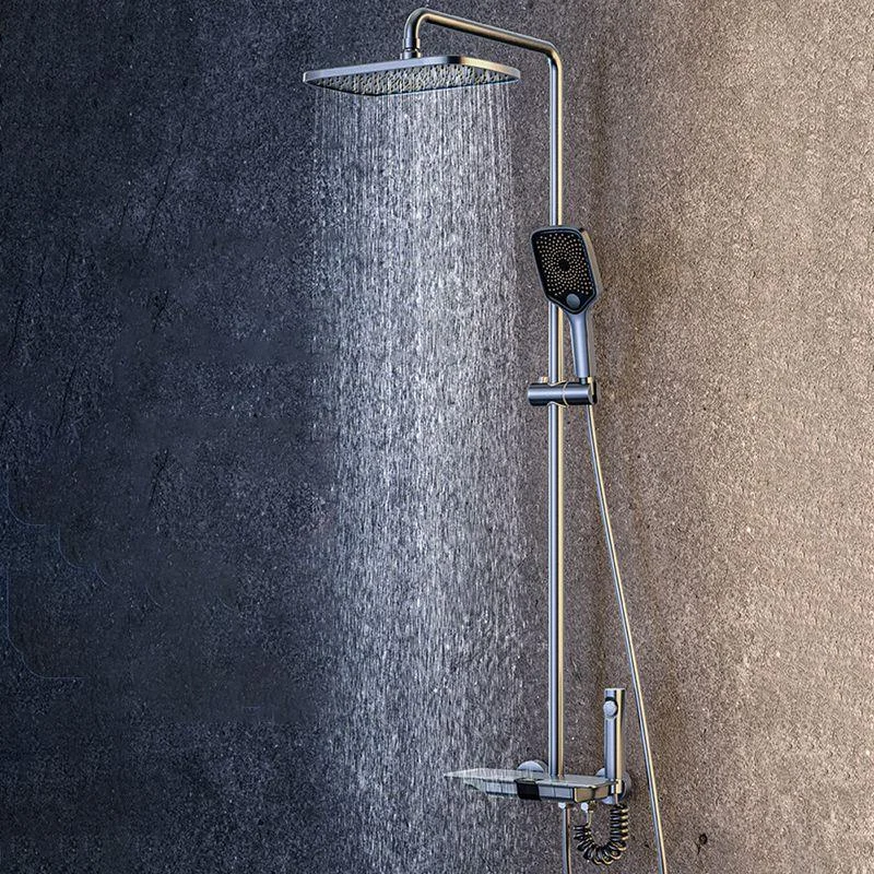 Brass Wall Mounted Shower Combo Rain Shower Set with Slide Bar Included -Bathlova