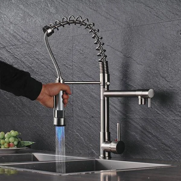 Carylon - LED Kitchen Spring Deck Mounted Tap -Bathlova