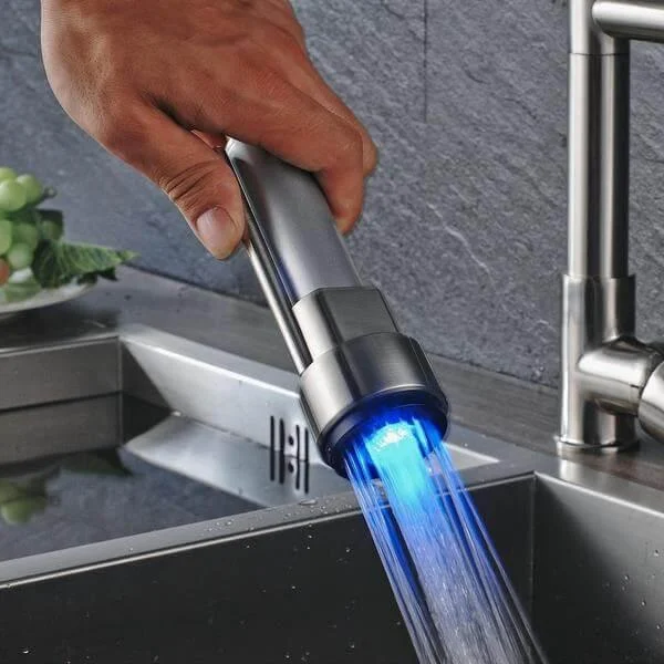 Carylon - LED Kitchen Spring Deck Mounted Tap -Bathlova