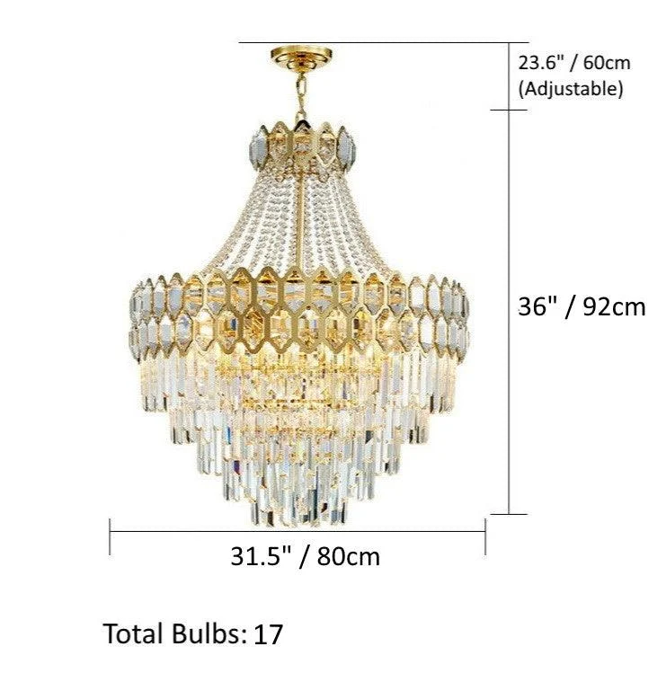 Caspian - Luxury Glass Crystal Chandelier -Bathlova