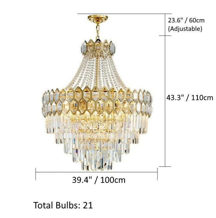 Caspian - Luxury Glass Crystal Chandelier -Bathlova