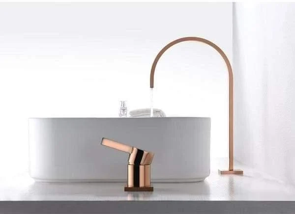 Cassian - Long Tube Two Hole Bathroom Sink Tap -Bathlova