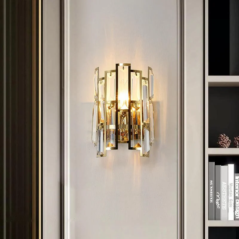 Cassius - Modern Glass Crystal Wall Light -Bathlova