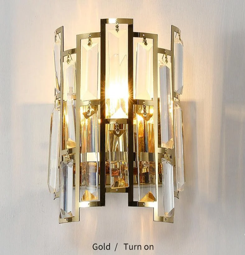 Cassius - Modern Glass Crystal Wall Light -Bathlova