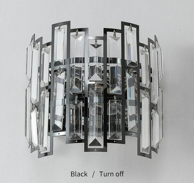 Cassius - Modern Glass Crystal Wall Light -Bathlova