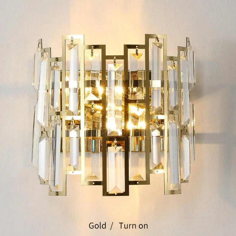 Cassius - Modern Glass Crystal Wall Light -Bathlova