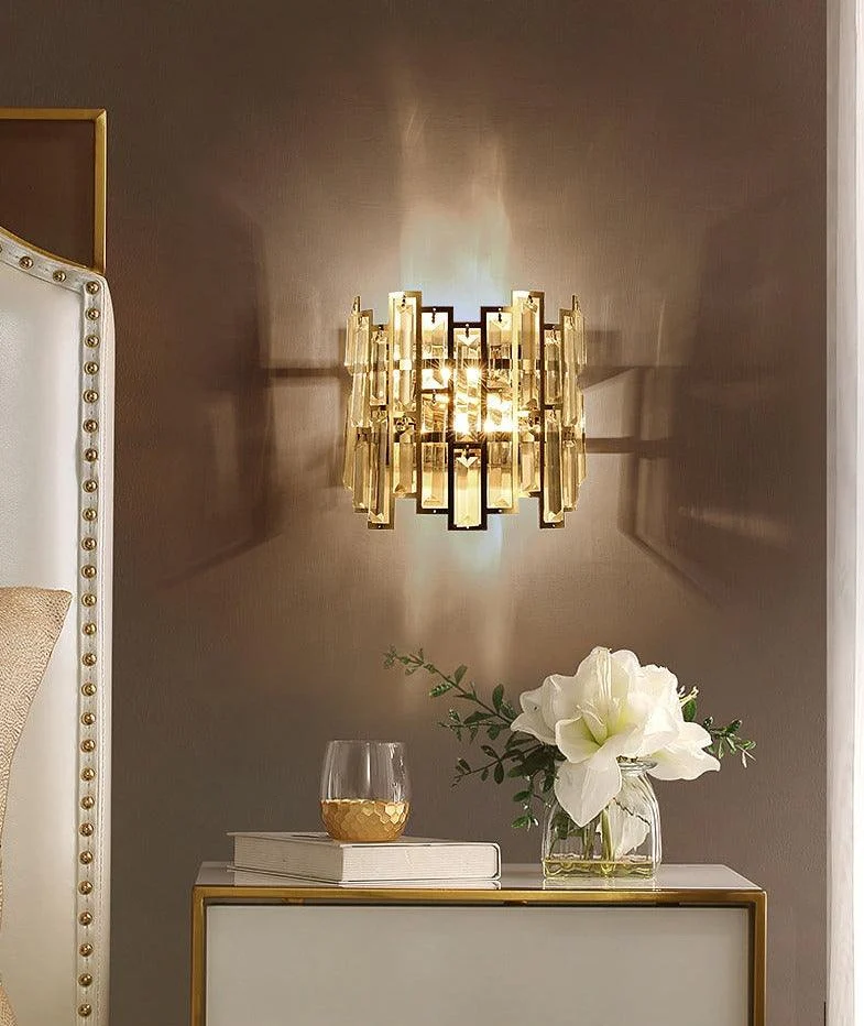 Cassius - Modern Glass Crystal Wall Light -Bathlova