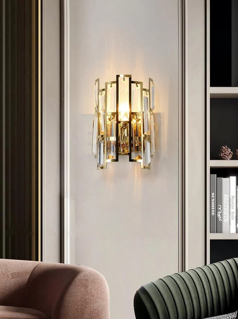 Cassius - Modern Glass Crystal Wall Light -Bathlova