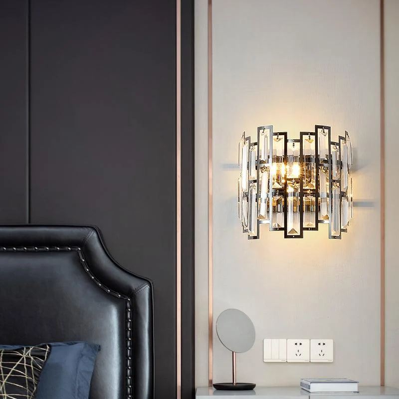 Cassius - Modern Glass Crystal Wall Light -Bathlova