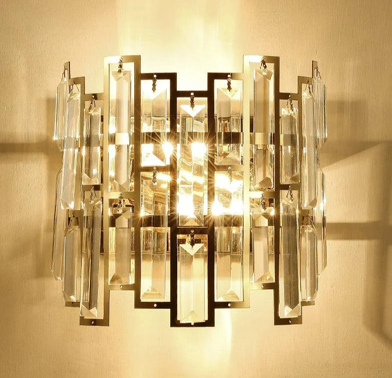 Cassius - Modern Glass Crystal Wall Light -Bathlova