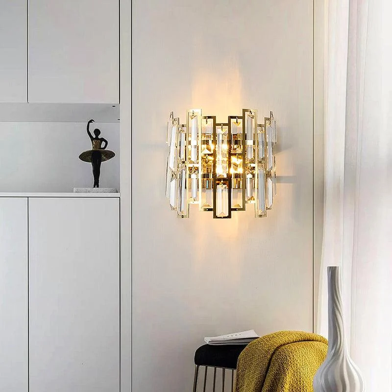 Cassius - Modern Glass Crystal Wall Light -Bathlova