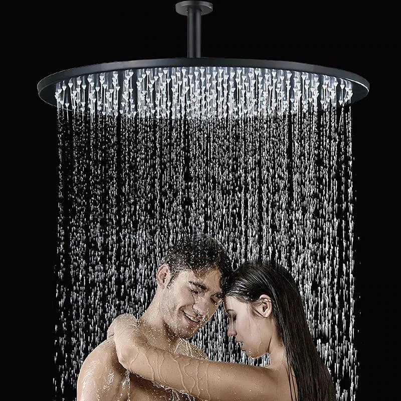 Ceiling Mounted Shower Head Tap Head with Shower Arm Black Colors -Bathlova