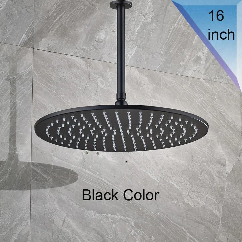 Ceiling Mounted Shower Head Tap Head with Shower Arm Black Colors -Bathlova