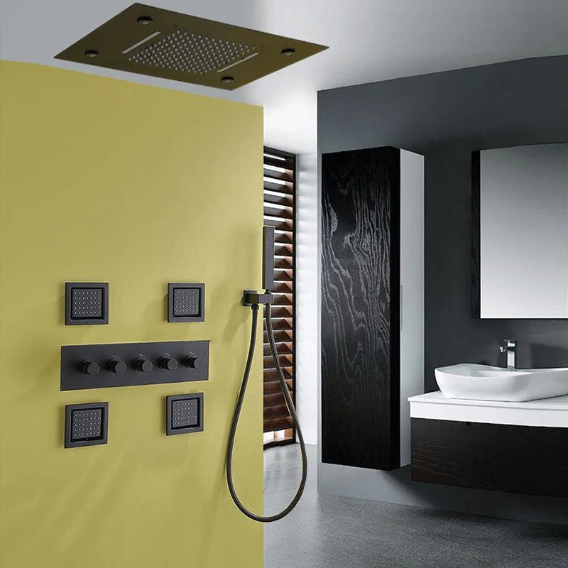 Ceiling Mounted Shower System Raining Jet Handheld Shower Head Shower System -Bathlova